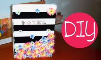 DIY back to school notebook! Striped floral | DIY supplies