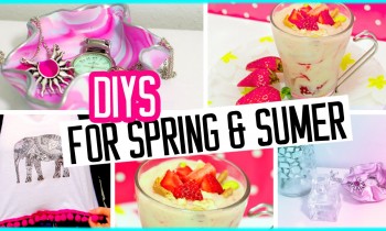 DIYs for spring & summer! Room decor, crop top & healthy ice-cream!