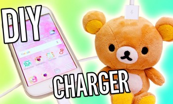 DIY Gifts! Rilakkuma Portable Phone Charger! Teddy bear Iphone Charger!